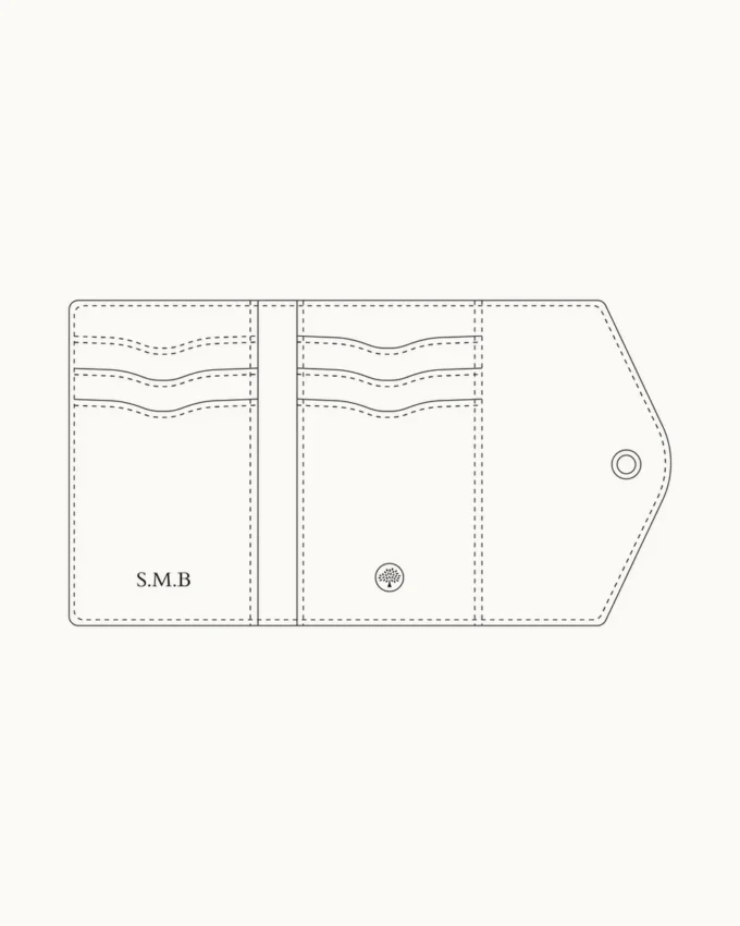 Folded Multi-Card Wallet Black Small Classic Grain