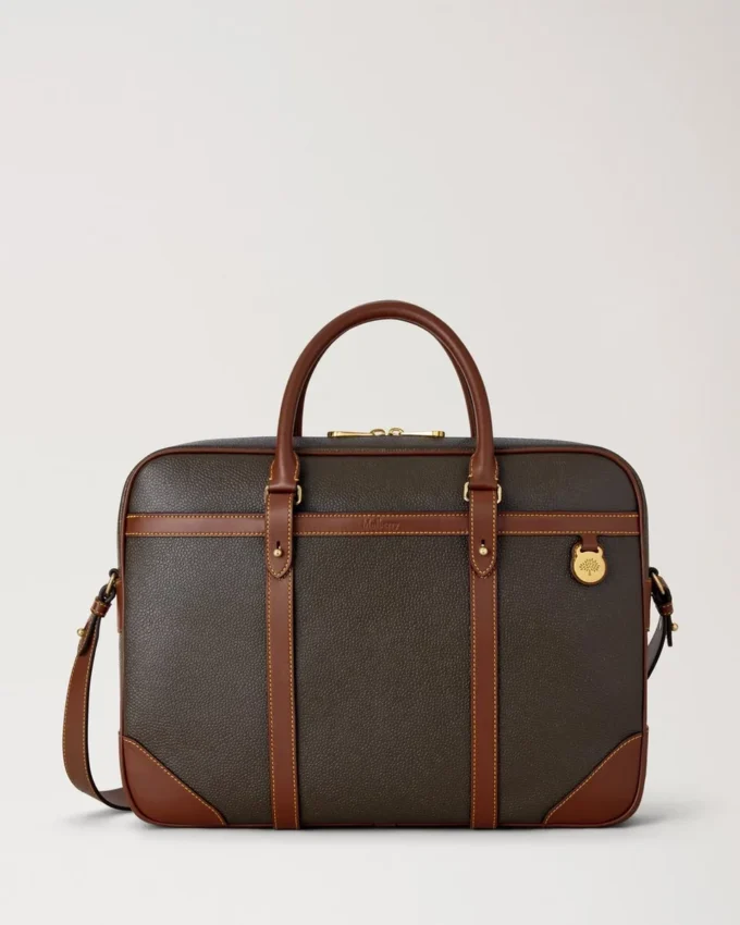 Heritage Briefcase Mole & Cognac Bio-Based Scotchgrain