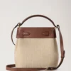 Islington Bucket Oak & Natural Raffia & Leather