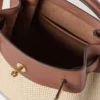 Islington Bucket Oak & Natural Raffia & Leather