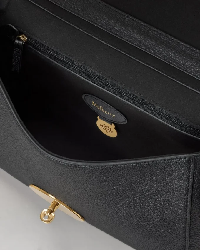 Medium Lily Black Glossy Goat Women