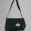 Medium Lily Top Handle Pre-Loved Mulberry Green & Black Leopard Suede