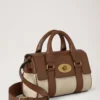 Mini Bayswater Ecru & Bright Oak Raffia & Leather Trim