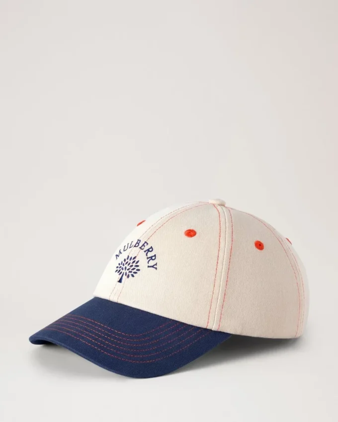 Mulberry Tree Baseball Cap – Colour Block Ecru & Night Sky Cotton