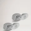 Oval Tree and Rivet Cufflinks Black Enamel Men