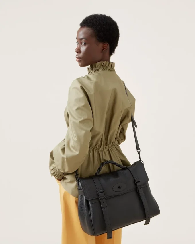 Oversized Alexa Black Heavy Grain Women