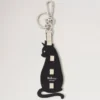 Puzzle Keyring – Cat Black Silky Calf & Small Classic Grain